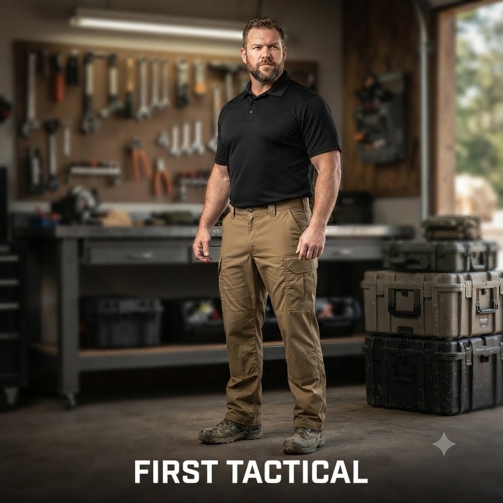 First Tactical Men V2 Tactical Pants Coyote Brown Ripstop Cargo Work Pants 46x31